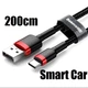 USB кабель 2м для быстрой зарядки USB-A - Type-C QC 3.0 Baseus TZCATLZJ-18 черно-красный - изображение 1