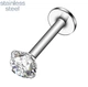 Серьга лабрет из стали Spikes LSI037-16083-C для пирсинга губ, носа, уха (Цвет камня: Прозрачный, 8мм) - изображение 1