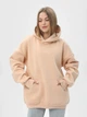 Худи теплое оверсайз женское Ray Oversize U0404W S-M Бежевое (Ray2000000040417) - изображение 1