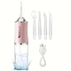 Іригатор для чищення зубів та порожнини рота Oral Irrigator з акумулятором та змінними насадками Рожевий - изображение 4