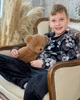 Махрова піжама для хлопчика (кофта та штани) з малюнком Носи своє 104 Чорний (p-4080-142472) - зображення 5