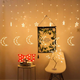 Lampki świąteczne ModernHome by Multistore księżyce i gwiazdy kurtyna 96 LED (RPBL-96L WARM WHITE) - obraz 3