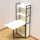 Стіл книжка з етажеркою Практик 2 Ferrum-decor 1555x640x990 Чорний метал ДСП Біле 16 мм (FRD-104625) - зображення 1