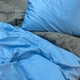 Комплект постільної білизни Наша Швейка Сатин Premium+ Блакитний та сірий однотонний Двоспальний 180х215 см - зображення 2
