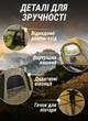 Туристическая палатка автоматическая трехместная 240х210х130 см шестиугольная двухслойная с козырьком тамбуром для кемпинга походов хаки - изображение 4