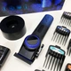 Профессиональная машинка для стрижки волос VGR V-001 BLUE с дисплеем 9000 об/мин и 10 насадками 1,5-24 мм - изображение 1