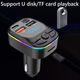 Автомобильный FM-трансмиттер Car C11 FM-передатчик 2 USB + TypeC ресивер, модулятор, плеер MP3 black Bluetooth - изображение 2