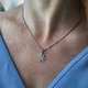 Серебряный шарм подвеска Снежинка с Белыми Камнями серебро 925 покрыто родием 492 1.16г - изображение 4