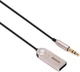 AUX-stereo (HiFi-sound) Bluetooth-аудиоадаптер Baseus Elegance Silver + громкая связь Hands Free c микрофоном, чёрный кабель (CABA01-01) - изображение 1