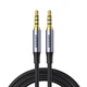 Кабель для наушников с микрофоном AUX Jack 3.5mm 4 Pin TRRS UGREEN AV183 M/M 4-Pole Microphone Audio Cable шнур аукс для гарнитуры микрофона колонок 2 метра серый (20782) - изображение 1