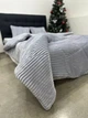 Одеяло холлофайбер Cappone из микрофибры Полоска Светлая Сталь 200х220 см + 2 подушки 40х60 - изображение 3