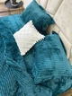 Плюшевое постельное белье Cappone (велюровое) Элитное Бирюза, 200х220 см - изображение 3