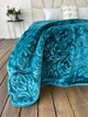 Плед на кровать стриженный однотонный Бирюза 4 кг 210х230 см - изображение 2