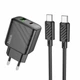 Зарядний пристрій Hoco CS23A 1USB 1USB-C PD/QC 30W + Type-C to Type-C Cable Black - изображение 5