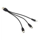 Кабель сплиттер USB - 3 Type-C для зарядки и питания 2A 20см Чёрный ( код: A3C-02mB ) - изображение 1