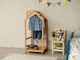 Домик-вешалка для одежды с колесами Busy Wood Натуральное дерево 50х50х112 см - изображение 4