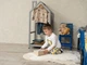 Будиночок-вішалка для одягу з колесами Busy Wood Чорний 50х50х112 см - зображення 7