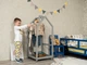 Домик-вешалка для одежды с колесами Busy Wood Серый 50х50х112 см - изображение 4