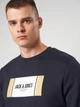 Свитшот на флисе мужской Jack & Jones 12278616 M Sky Captain (5715726976519) - изображение 4