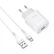 Сетевое зарядное устройство Hoco C72Q USB QC + кабель USB to MicroUSB white - изображение 1