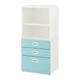 Шкаф с ящиками IKEA (ИКЕА) STUVA / FRITIDS 60x50x128см белый голубой (192.526.96) - изображение 1
