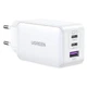 Зарядний пристрій 3xUSB 65W GaN (2хUSB-C+USB-A) CD244 Білий Ugreen - зображення 1