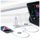 Зарядний пристрій 3xUSB 65W GaN (2хUSB-C+USB-A) CD244 Білий Ugreen - зображення 5
