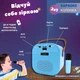 Караоке колонка Bluetooth з мікрофоном та RGB підсвіткою, портативна бездротова міні акустика з вбудованим акумулятором, USB, TF, AUX, набір для співу і розваг для дітей і дорослих Блакитний, K12-Blue - зображення 2