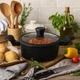Кастрюля-казан Edenberg EB-3485 с алмазным покрытием и стеклянной крышкой 3 л 22x9,5 см (EB-3485) - изображение 4