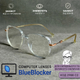Женские очки для зрения с линзами Blue Blocker – белая квадратная оправа с мягкими углами. Код 2988 С2 +1.25 - изображение 3