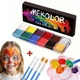 Набор красок для грима 12 цветов Mecolor с палитрой и кисточками - изображение 1
