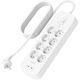 Мережевий фільтр-подовжувач Belkin Surge Protections SRB004VF2M-V2 White, 8хТип F, 3x1.5мм кв, 16А, USB-C/USB-C 30Вт, захистом від перенапруги, 2м - зображення 1
