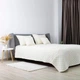 Покрывало на кровать VELOUR King Size 260х240 см Ромб круглый однотонный Молочный - изображение 4