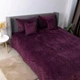 Покрывало на кровать VELOUR King Size 260х240 см Ромб круглый однотонный Бордовый - изображение 3