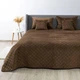 Покрывало на кровать VELOUR King Size 260х240 см Ромб круглый однотонный Коричневый - изображение 1