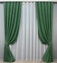 Комплект штор VR-Textil Микровелюр Petek 200х270 2шт и Тюль 500х270 1709ш-1153т Зеленыйс белым 71-032/6 - изображение 1