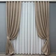 Комплект штор VR-Textil Лен Мешковина 150х270 2шт и Тюль 400х270 113ш-115т Светло-кофейный с белым 71-053/3 - изображение 1