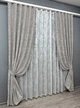 Комплект штор VR-Textil Жаккард Мрамор 100х270 2шт и Тюль 300х270 1124ш-1400т Светло-серый с белым 71-058/1 - изображение 2