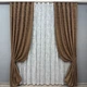 Комплект штор VR-Textil Жаккард Мрамор 200х270 2шт и Тюль 500х270 876ш-1400т Коричневый с белым 71-059/6 - изображение 1