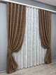 Комплект штор VR-Textil Жаккард Мрамор 200х270 2шт и Тюль 500х270 876ш-1400т Коричневый с белым 71-059/6 - изображение 2