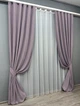 Комплект штор VR-Textil Микровелюр Petek 150х270 2шт и Тюль 400х270 1493ш-1153т Лавандовый с белым 71-054/3 - изображение 2