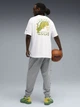 Футболка для баскетбола длинная мужская Puma Playoff Series 63290201 M White с принтом (4069157818629) - изображение 3