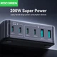 Зарядное устройство - адаптер питания Rocoren 200W GaN 0242 2U+4C черное вилка США (US plug) - изображение 3