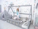 Детская кровать домик Монтессори BUSY WOOD напольная Модель 1 190х90 см серая - изображение 9