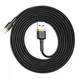 Кабель Baseus Cafule Cable USB For iP 2A 3m Gold+Black (CALKLF-RV1) - зображення 1