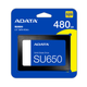 Накопичувач SSD ADATA Ultimate SU650 480GB 2.5" SATA III 3D NAND (ASU650SS-480GT-R) - изображение 2