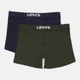 Набор трусов боксеров мужских хлопковых Levi`s Men Solid Basic Boxer Brief Org 701222842-019 M 2 шт Green/Navy (8720245849579) - изображение 1