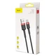 Кабель Baseus Cafule Series USB for Type-C 3м 2A (CATKLF-U91) Black/Red - зображення 7