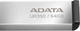 Флеш память USB ADATA 64GB USB 3.2 Gen 1 UR 350 Silver/Black (UR350-64G-RSR/BK) - изображение 4