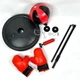 Боксерская детская груша на стойке с перчатками Punching Ball Set, набор для бокса с пружиной, насосом и регулируемой высотой для дома и улицы, спортивный тренажер для детей Красный/черный, PBSE-115 - изображение 6